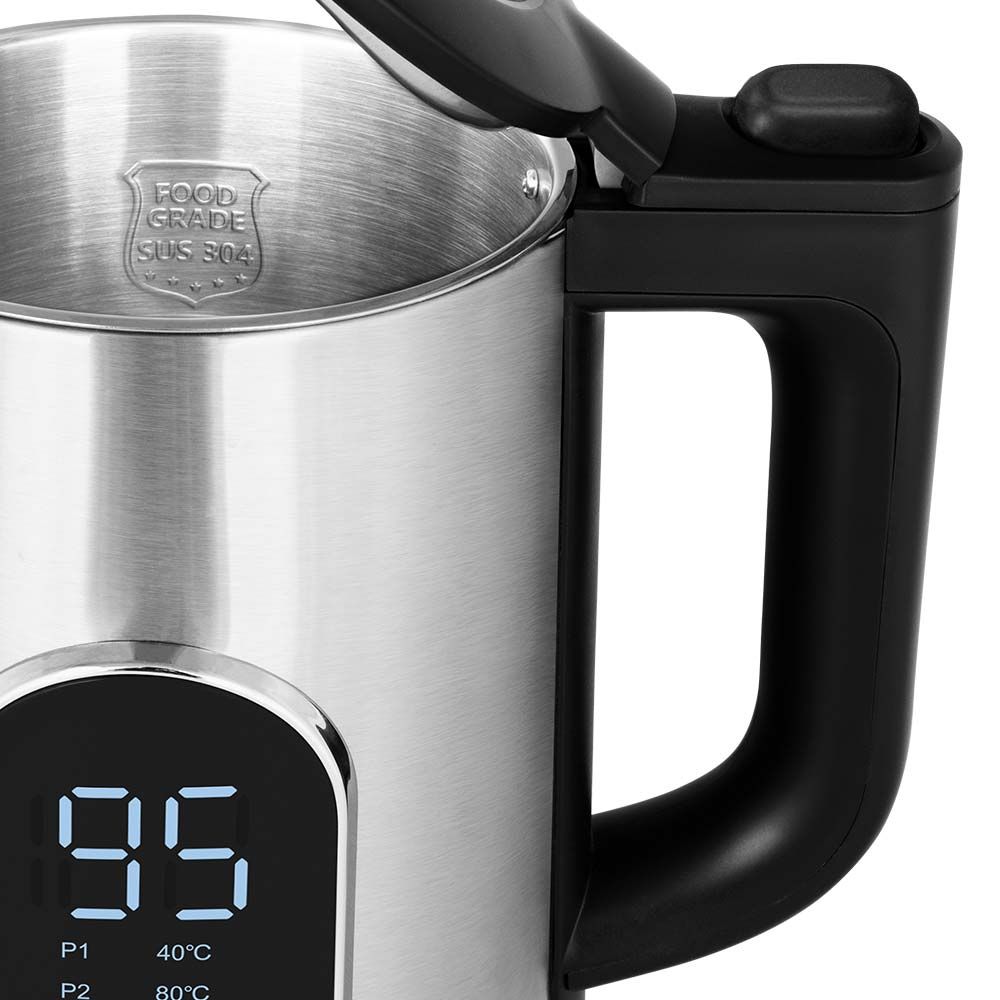 Cooktron Wasserkocher Leise 1,7L Edelstahl – Extra Leise 30dB, 2000W, Doppelwandig, BPA-frei, Cool-Touch, Automatische Abschaltung, Schwarz BPA Frei Wasserkocher