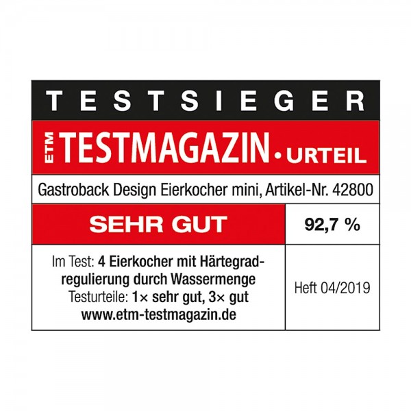GASTROBACK® Eierkocher - 42800 - Design Eierkocher Mini