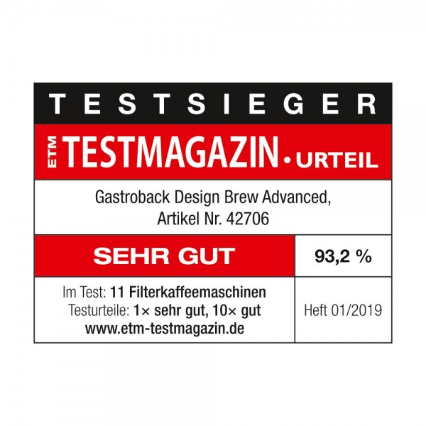 GASTROBACK® Drip coffee machine - 42706 - Design Brew Advanced