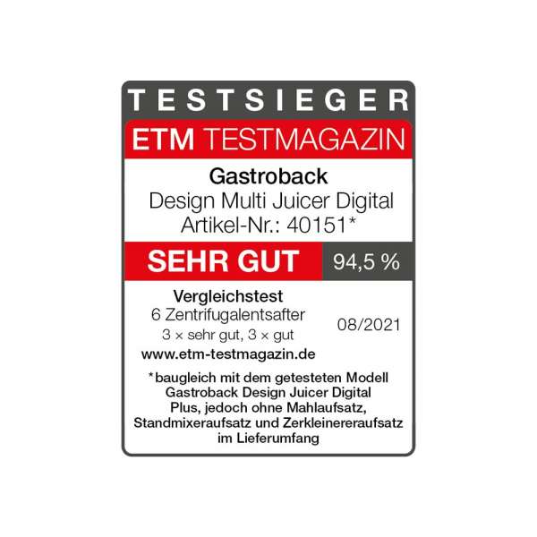 GASTROBACK® Entsafter - 40151 - Design Multi Juicer Digital