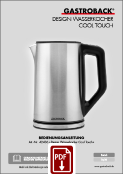 GASTROBACK® Water Kettle - 62436 Design Water Kettle Cool Touch