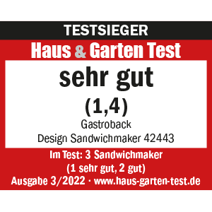 TESTSIEGER Sandwichmaker - GASTROBACK® Design Sandwichmaker 42443 - Haus und Garten Test 2022