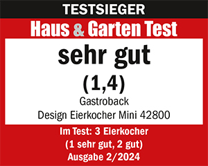 TESTSIEGER Eierkocher - GASTROBACK® Design Eierkocher Mini 42800 - Haus und Garten Test 2/2024