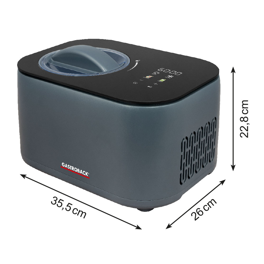 GASTROBACK® Ice Cream Maker - 42901 - Mini Gelateria 2-in-1 Compressor Ice Cream Maker 1 l - Ice cream maker and yogurt maker without pre-cooling, compact, quiet, and powerful GASTROBACK® Ice Cream Maker - 42901 - Mini Gelateria 2-in-1 Compressor Ice Cream Maker 1 l - Ice cream maker and yogurt maker without pre-cooling, compact, quiet, and powerful