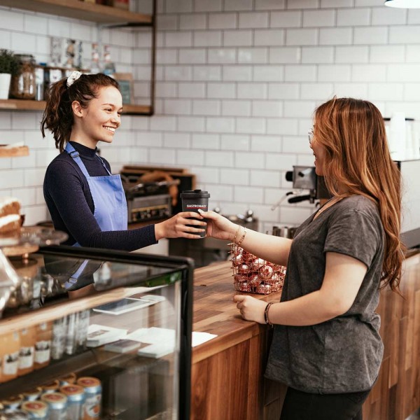Coffee to go mug made of porcelain