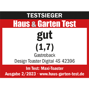 TESTSIEGER Maxi-Toaster - GASTROBACK® Design Toaster Digital 4S - 42396 - Haus & Garten Test 2/2023