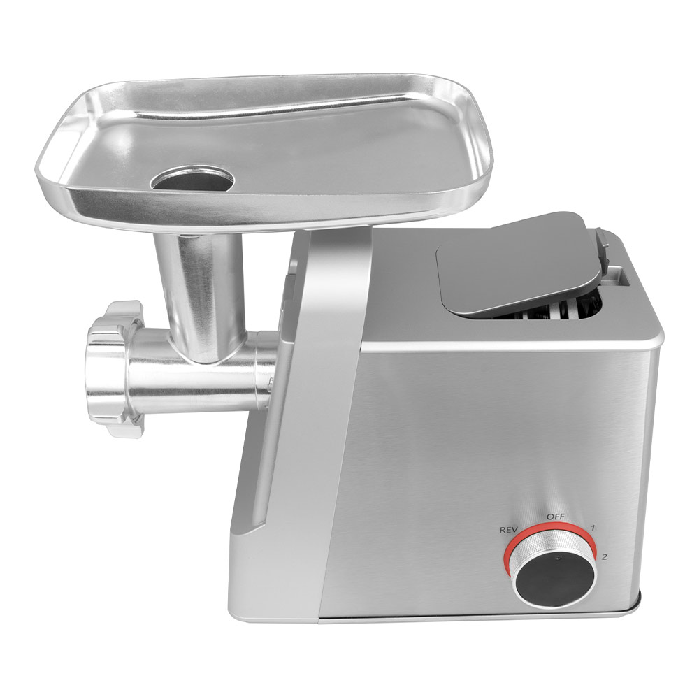 GASTROBACK® Fleischwolf - 41407 - Design Fleischwolf 6-in-1 Plus #6 - Detailansicht des integrierten Stauraums im Gastroback Design Fleischwolf 6 in 1 Plus, zeigt Zubehör- und Ersatzteilraum für Scheiben
