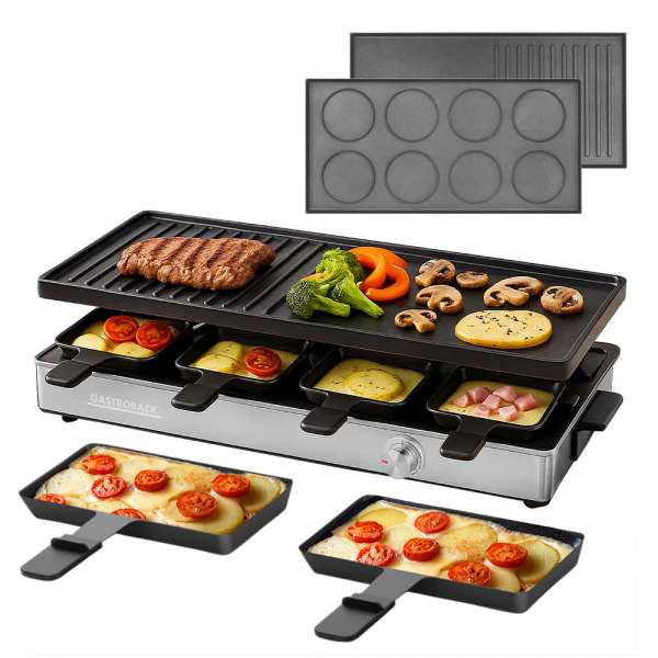 GASTROBACK - 42563 - Raclette Grill & Pancake Station - for 8 people - 2-in-1 - versatile multifunctional appliance - XXL double pans