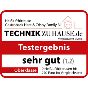 GASTROBACK® Multi-Heissluftfritteuse Heat & Crisp Family 8 L - 42585 - Technik zu Hause 5/2026 GASTROBACK® Multi-Heissluftfritteuse Heat & Crisp Family 8 L - 42585 - Technik zu Hause 5/2026
