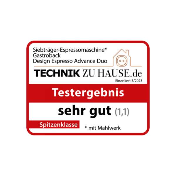 GASTROBACK® Siebtraegermaschine mit Zweikreis-Thermoblock-System - 42626 - Design Espresso Advanced Duo