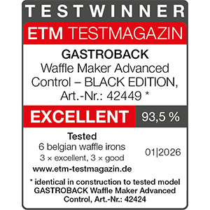 TEST WINNER - GASTROBACK® Waffle Maker Advanced Control - BLACK EDITION - 42449 -ETM 01/2026 