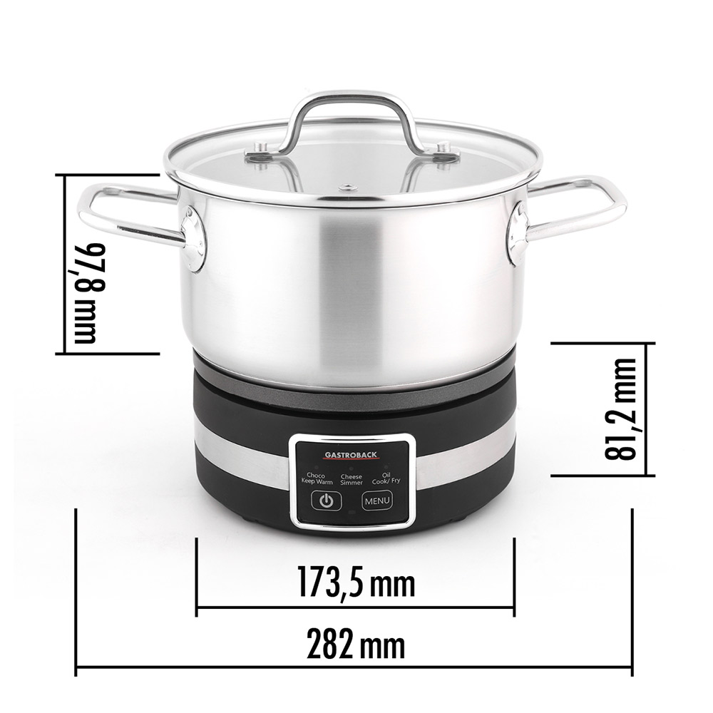 GASTROBACK® Fondue - 42568 - Fondue Multicook 4-in-1 & Kochplatte - 13 teiliges Fondue-Set mit induktiver Bratpfanne und Kochtopf für bis zu 8 Personen GASTROBACK® Fondue - 42568 - Fondue Multicook 4-in-1 & Kochplatte - 13 teiliges Fondue-Set mit induktiver Bratpfanne und Kochtopf für bis zu 8 Personen