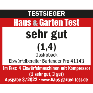 TESTSIEGER Eiswürfelbereiter - GASTROBACK® Eiswürfelbereiter Bartender Pro 41143 - Haus und Garten Test 2022