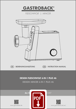 GASTROBACK® Mincer - Item No. 41407 - Design Mincer 6-in-1 Plus #6 - IM