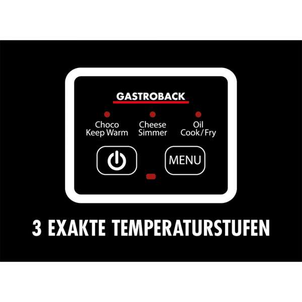 GASTROBACK® Fondue - 42568 - Fondue Multicook 4-in-1 & Kochplatte - 13 teiliges Fondue-Set mit induktiver Bratpfanne und Kochtopf für bis zu 8 Personen