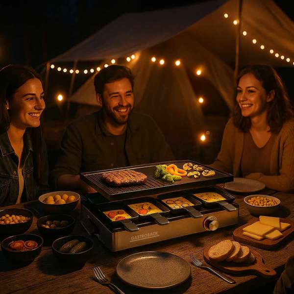 GASTROBACK - 42563 - Raclette Grill & Pancake Station - for 8 people - 2-in-1 - versatile multifunctional appliance - XXL double pans