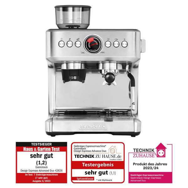 GASTROBACK® GASTROBACK® Siebtraegermaschine mit Zweikreis-Thermoblock-System - 42626 - Design Espresso Advanced Duo