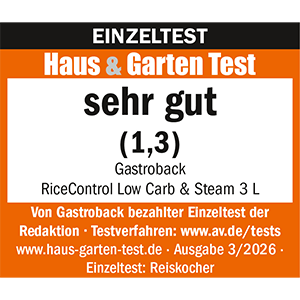 SOLOTEST Ricecooker - GASTROBACK® Reiskocher RiceControl Low Carb & Steam - 42519 - Haus & Garten Test 3/2026