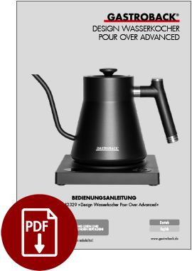 42329 - Design Wasserkocher Pour Over Advanced - Bedienungsanleitung - deutsch