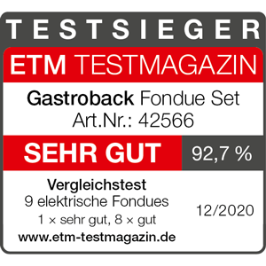 TESTSIEGER Elektrische Fondues - GASTROBACK® Fondue Set 42566 - ETM 2020