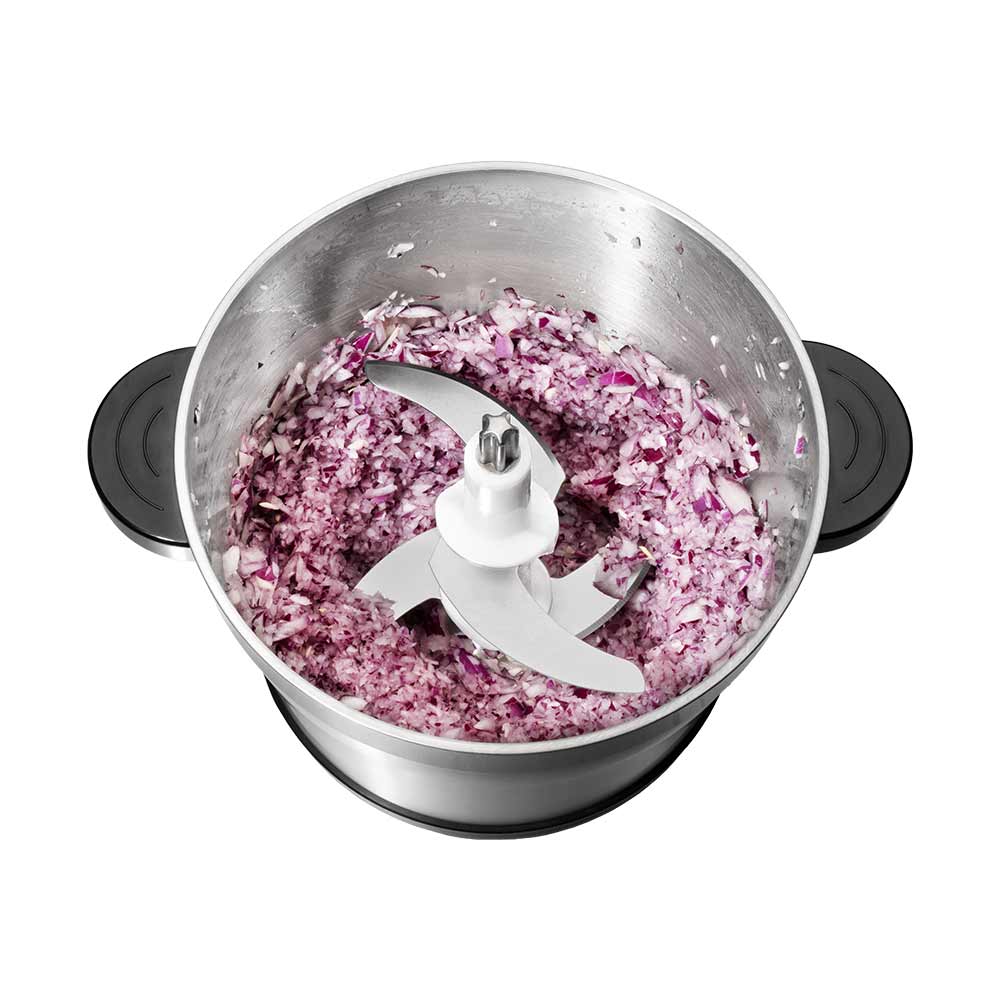 GASTROBACK Design Multizerkleinerer Professional 5 Liter Messerwelle mit grossem 4 fach Edelstahl Sichelmesser zeitsparend große Mengen Knoblauch, Zwiebeln und Parmesan verarbeiten