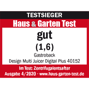 TESTSIEGER Zentrifugalentsafter GASTROBACK® Design Multi Juicer Digital Plus 40152 Haus und Garten Test 2020 TESTSIEGER Zentrifugalentsafter GASTROBACK® Design Multi Juicer Digital Plus 40152 Haus und Garten Test 2020