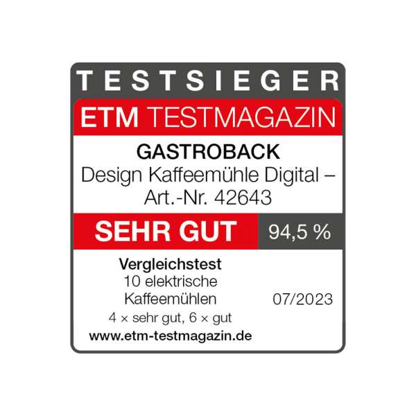 GASTROBACK® Kaffeemühle - 42643 - Design Kaffeemühle Digital