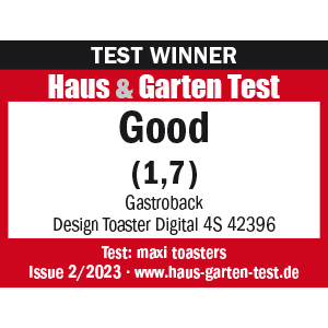 TEST WINNER Maxi-Toaster - 62396 - GASTROBACK® Design Toaster Digital 4S - Haus & Garten Test 2/2023