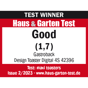 TEST WINNER Maxi-Toaster - GASTROBACK® Design Toaster Digital 4S - 42396 - Haus & Garten Test 2/2023