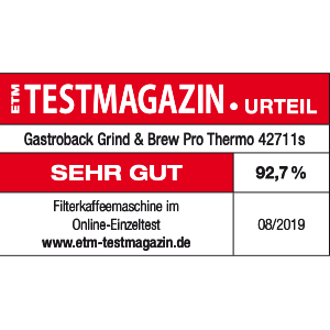 GASTROBACK Filterkaffeemaschinen - 42711_S - Kaffeemaschine Grind & Brew Pro Thermo - ETM 08/2019