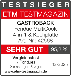 TEST WINNER ETM 12/2025 - VERY GOOD - Fondue - 42568 - Fondue Multicook 4-in-1 & Cooking Plate - 13-piece fondue set with induction frying pan and cooking pot for up to 8 people TEST WINNER ETM 12/2025 - VERY GOOD - Fondue - 42568 - Fondue Multicook 4-in-1 & Cooking Plate - 13-piece fondue set with induction frying pan and cooking pot for up to 8 people