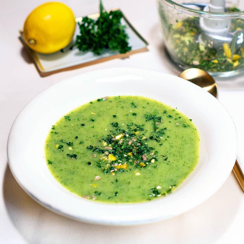 Zucchinisuppe mit Petersilien-Zitronen-Gremolata mit dem GASTROBACK ...