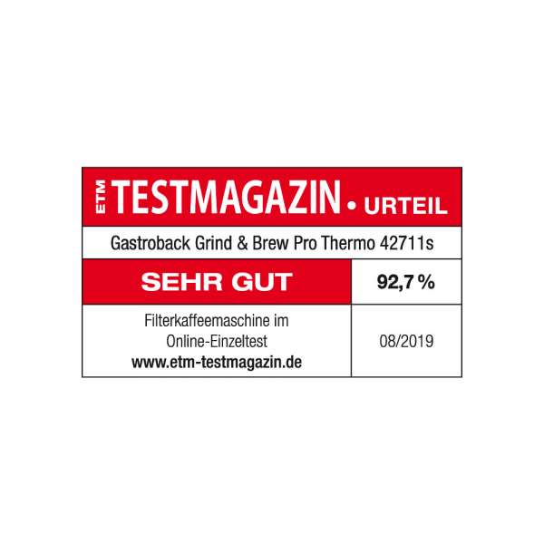 GASTROBACK® Filterkaffeemaschine - 42711_S Kaffeemaschine Grind & Brew Pro Thermo