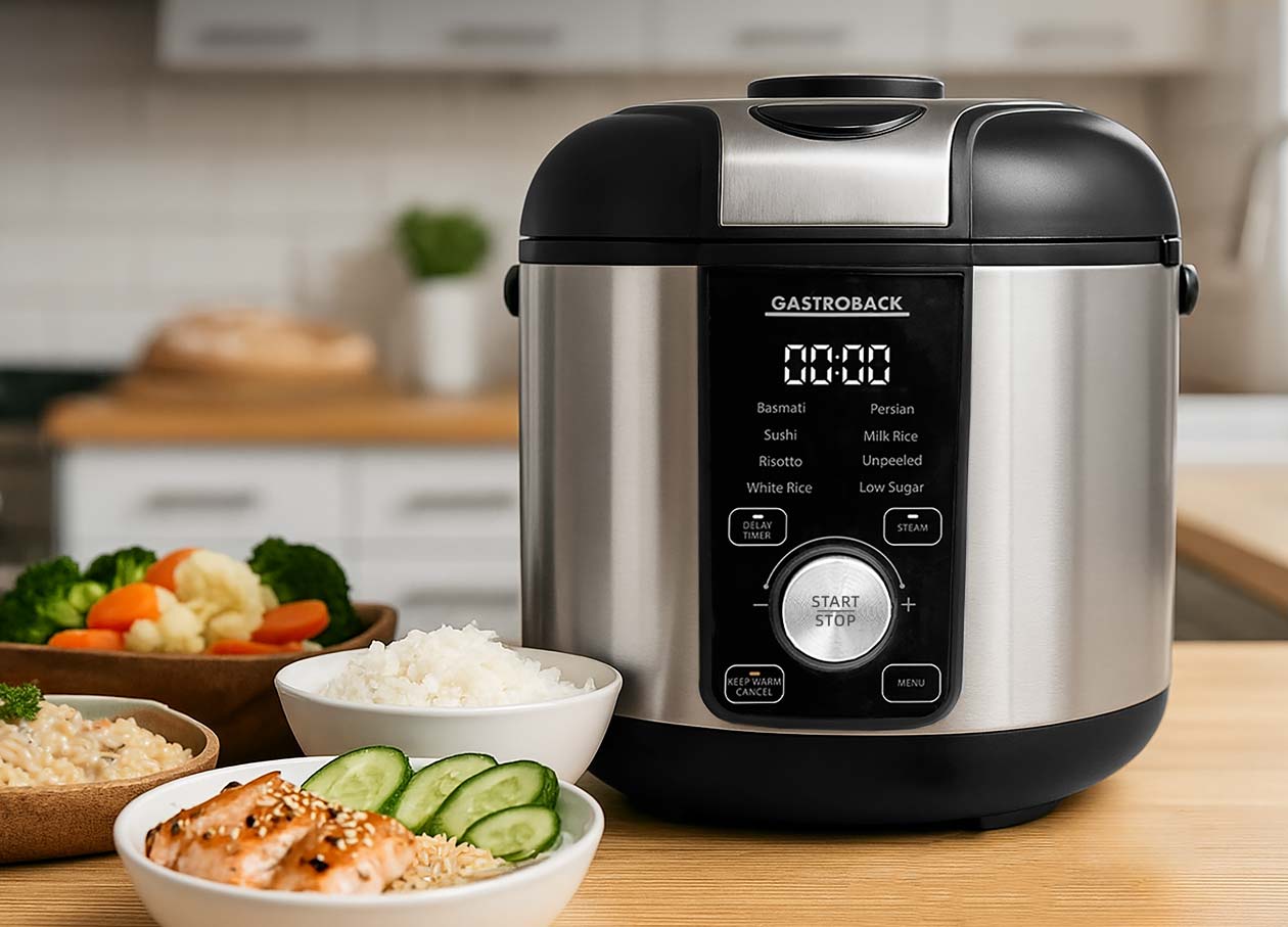 GASTROBACK® Reiskocher - 42519 - Reiskocher RiceControl Low Carb & Steam 3 L