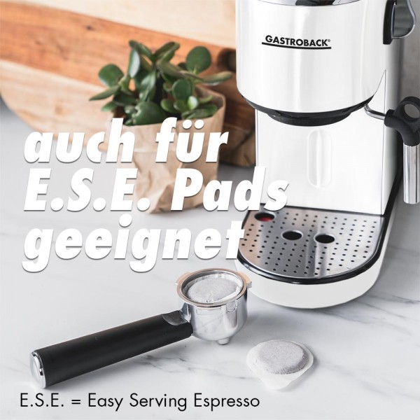 GASTROBACK® Siebträgermaschine - 42717 Design Espresso Piccolo Weiß