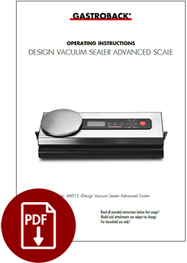 66012 - Design Vacuum Sealer Advanced Scale - Operating Instructions