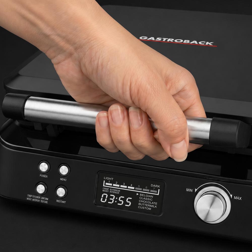GASTROBACK® Waffle Maker - 42448 - Waffle Maker Advanced Control Pro 4 - BLACK EDITION