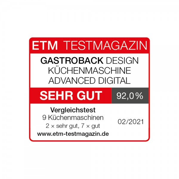 GASTROBACK® Küchenmaschine - 40977 - Design Küchenmaschine Advanced Digital