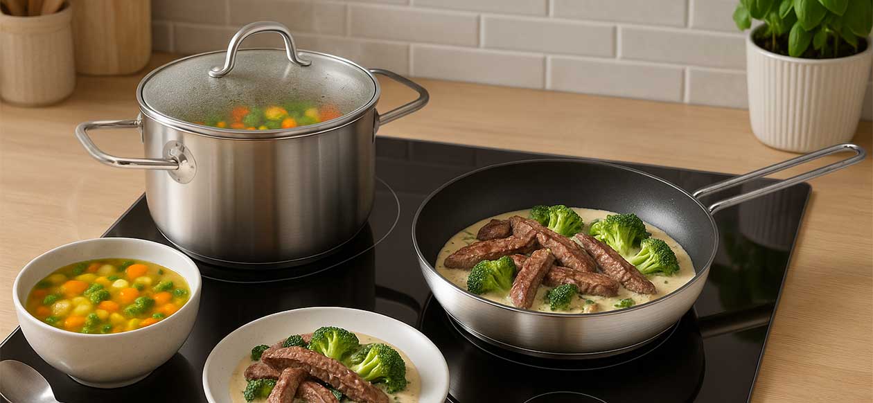 GASTROBACK® Fondue - 42568 - Fondue Multicook 4-in-1 & Kochplatte - 13 teiliges Fondue-Set mit induktiver Bratpfanne und Kochtopf für bis zu 8 Personen GASTROBACK® Fondue - 42568 - Fondue Multicook 4-in-1 & Kochplatte - 13 teiliges Fondue-Set mit induktiver Bratpfanne und Kochtopf für bis zu 8 Personen