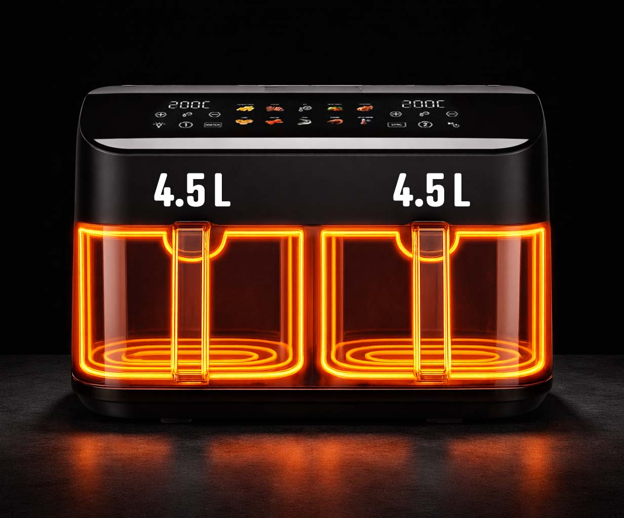 GASTROBACK® Air Fryer - 42586 - Multi Hot Air Fryer Duo Family 9 L