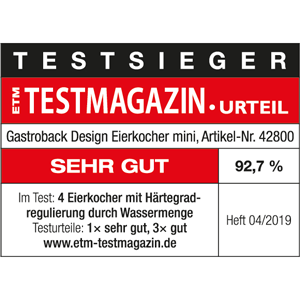 TESTSIEGER Eierkocher - GASTROBACK® Design Eierkocher Mini 42800 - ETM 2019