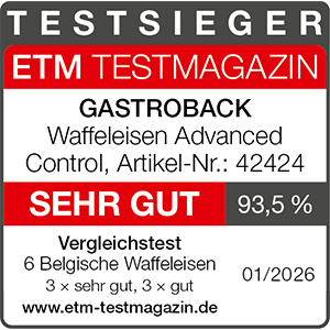 TESTSIEGER Waffeleisen GASTROBACK® Waffeleisen Advanced Control 42424 ETM 2026