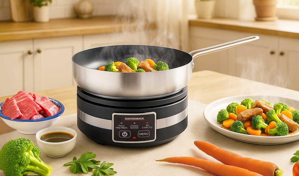 GASTROBACK® Fondue - 42568 - Fondue Multicook 4-in-1 & Kochplatte - 13 teiliges Fondue-Set mit induktiver Bratpfanne und Kochtopf für bis zu 8 Personen GASTROBACK® Fondue - 42568 - Fondue Multicook 4-in-1 & Kochplatte - 13 teiliges Fondue-Set mit induktiver Bratpfanne und Kochtopf für bis zu 8 Personen