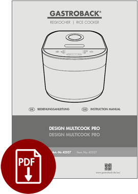 GASTROBACK® Multicooker - 42527 - Design Multicook Pro - Instruction manual