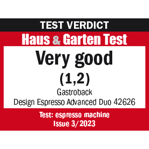 GASTROBACK® Portafilter machine with dual-circuit thermoblock system - 62626 - Design Espresso Advanced Duo GASTROBACK® Portafilter machine with dual-circuit thermoblock system - 62626 - Design Espresso Advanced Duo