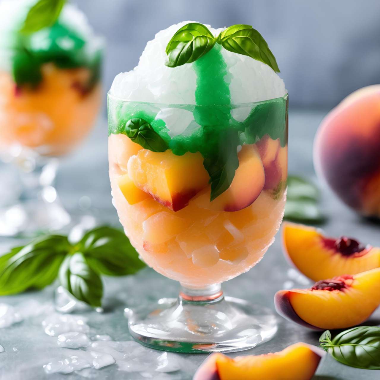 Pfirsich_Basilikum_Shaved_Ice_slush-eis-granita-rezepte_gastroback-ice-shaver