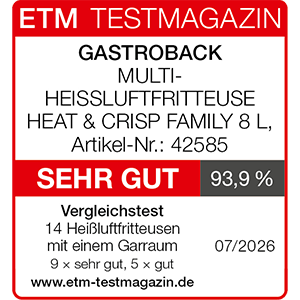 GASTROBACK® Airfryer - 42585 - Multi Hot Airfryer Heat & Crisp Family 8 L - Technik zu Hause 5/2026 GASTROBACK® Airfryer - 42585 - Multi Hot Airfryer Heat & Crisp Family 8 L - Technik zu Hause 5/2026