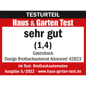 Automatic Bread Maker Test sehr-gut GASTROBACK® Design Automatic Bread Maker Advanced Haus und Garten Test