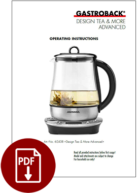 62438 - Design Tea & More Advanced - Operating Instructions