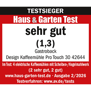 TESTSIEGER elektrische Kaffeemühle - Kaffeemühle - 42644 - Design Kaffeemühle Pro Touch 30 - Haus & Garten Test 6/2023